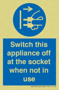 Switch this appliance off at the socket when not in use
